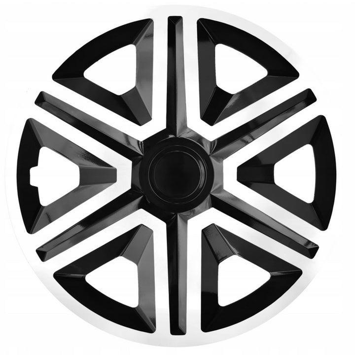 Poklice na kola 14" ACTION Doublecolor pro FORD, OPEL, FIAT, RENAULT, AUDI, SEAT, bílá / černá, 4 kusy