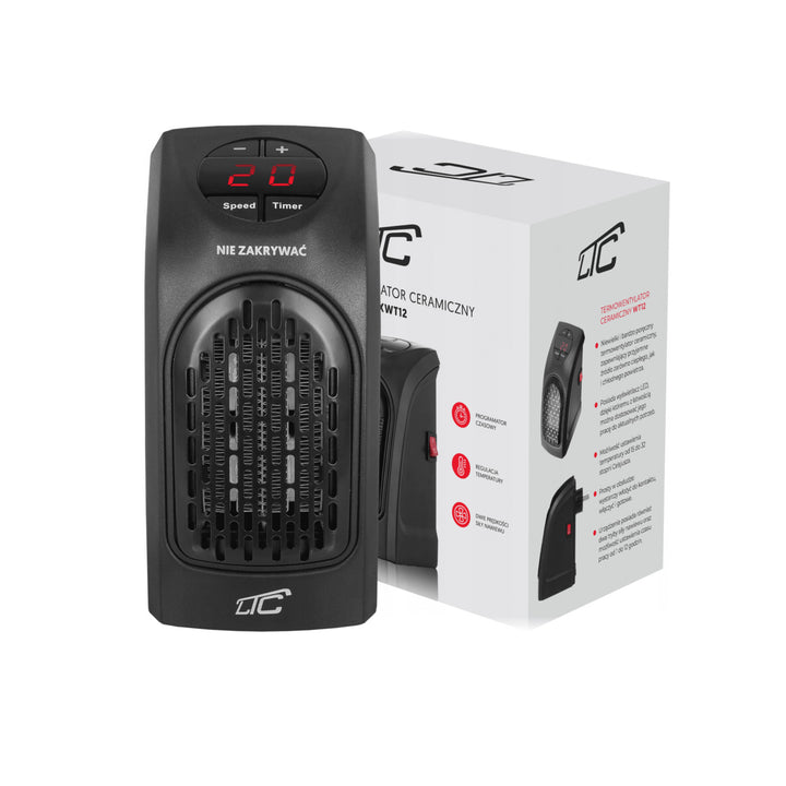 Přenosný topný ventilátor do každé místnosti 400W s LCD displejem
