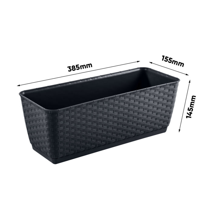 Obdélníkový květináč s háčkem DRL500PW-440U 12 litrů - antracit