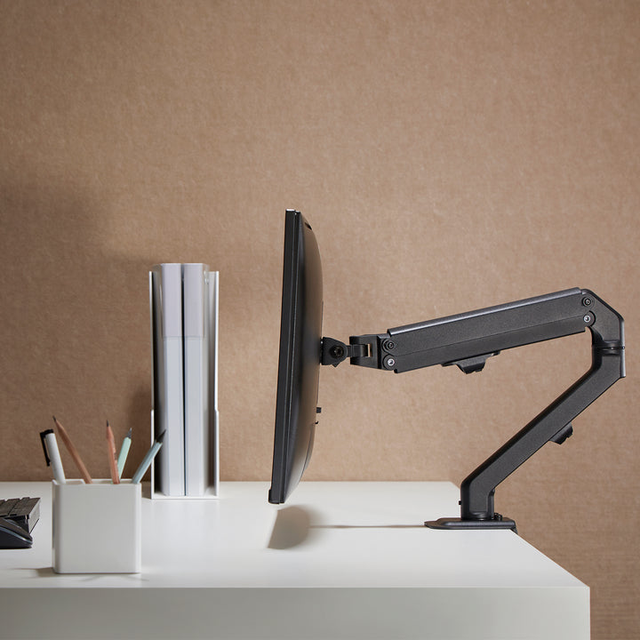 Maclean MC-906 1-komorový držák monitoru s plynovou pružinou 17-27'' stolní držák rameno monitoru otočné naklápěcí otočné VESA 75x75 100x100 do 7 kg