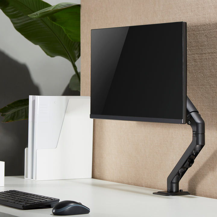 Maclean MC-906 1-komorový držák monitoru s plynovou pružinou 17-27'' stolní držák rameno monitoru otočné naklápěcí otočné VESA 75x75 100x100 do 7 kg
