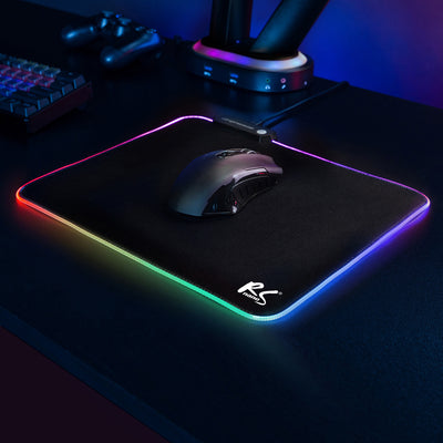 Herní podložka pod myš s LED RGB osvětlením a protiskluzovou gumovou spodní částí 30x25cm
