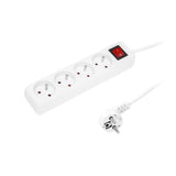 Prodlužovací kabel se 4 uzemněnými zásuvkami s vypínačem 1,5 m bílý PR-470wsp 3x1,5 mm Blow