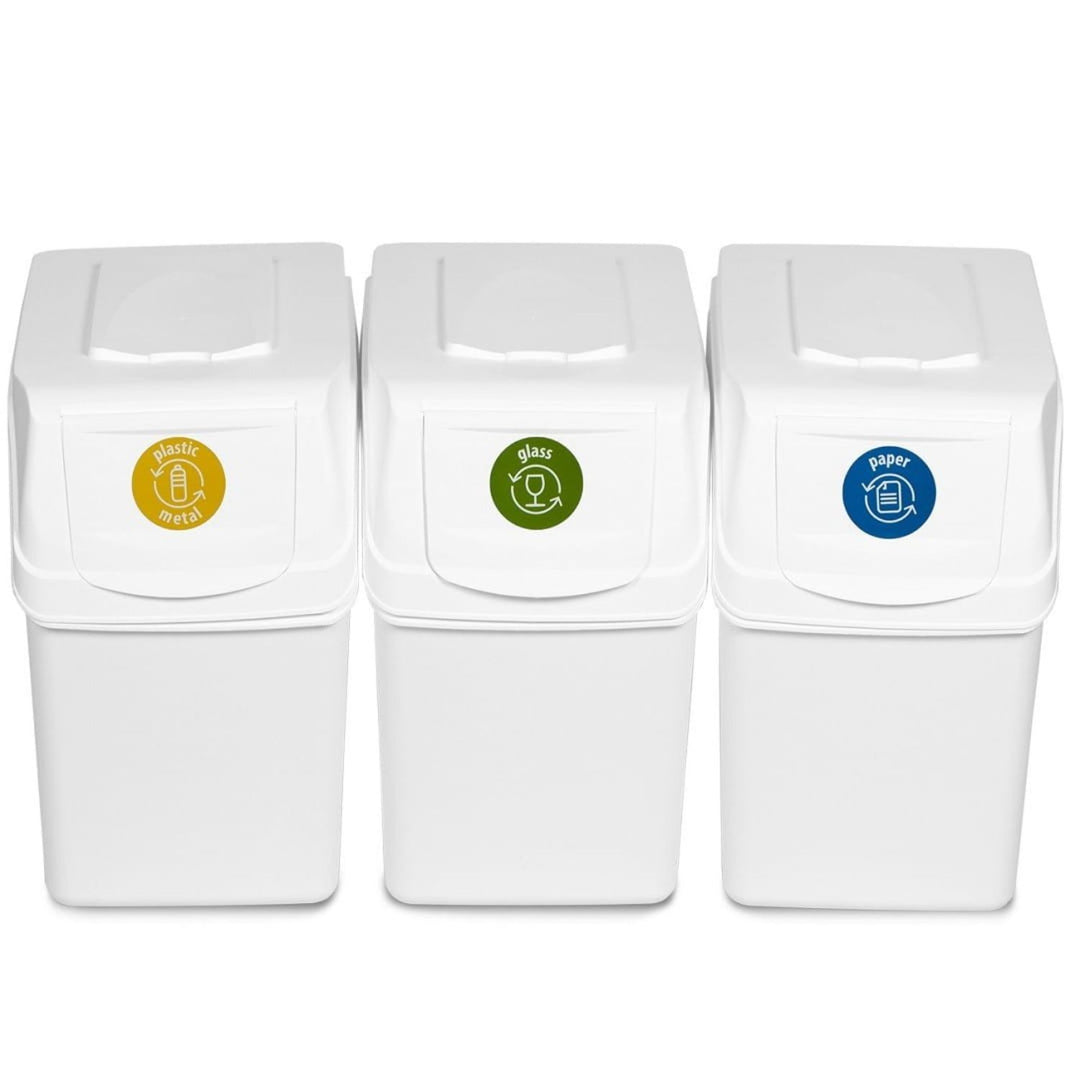 Sada 3 segregačních košů 3x25L Sortibox ISWB25S3-S449 - bílá