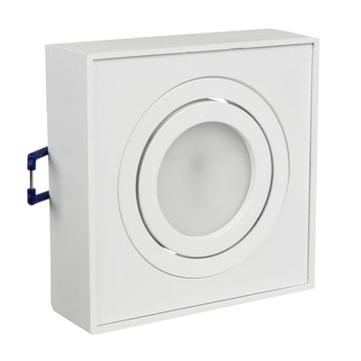 Bodové stropní svítidlo Maclean MCE464 W, pro světelné zdroje MR16 / GU10, bílé, 94x94x32mm, hranaté, alu