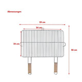 Grilovací rošt 54x34cm se 2 dřevěnými držadly, pochromovaný ocelový Master Grill MG255