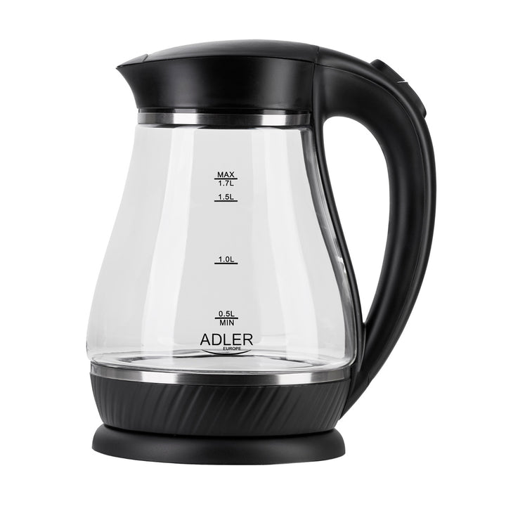 Skleněná konvice Adler AD 1274 černá kapacita 1,7 l, výkon 2200W