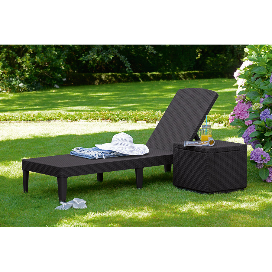 Jaipur Sun Lounger nastavitelné zahradní lehátko - hnědé