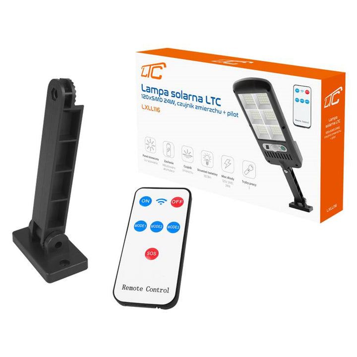 Solární lampa s čidlem pohybu a soumraku LTC LXLL116  s dálkovým ovládáním
