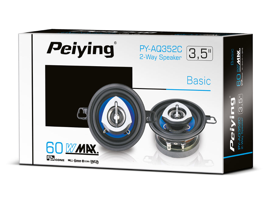 Reproduktory do auta PY-AQ352C 3,5 "výkon 60W Peiying