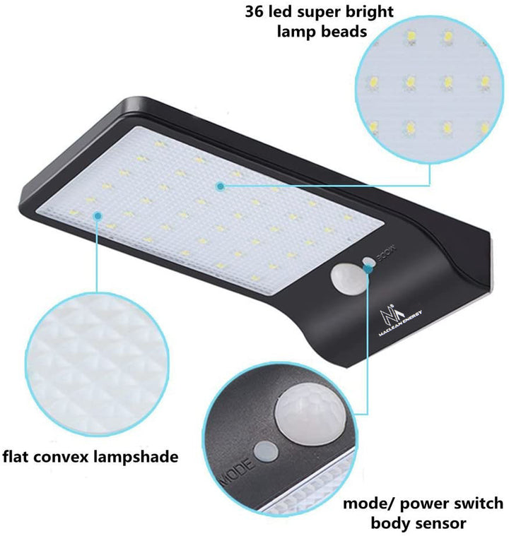 Maclean MCE444 Venkovní nástěnné svítidlo LED se senzorem pohybu IP65 Nastavitelná vzdálenost od stěny 4W 450 Lumen 6000K