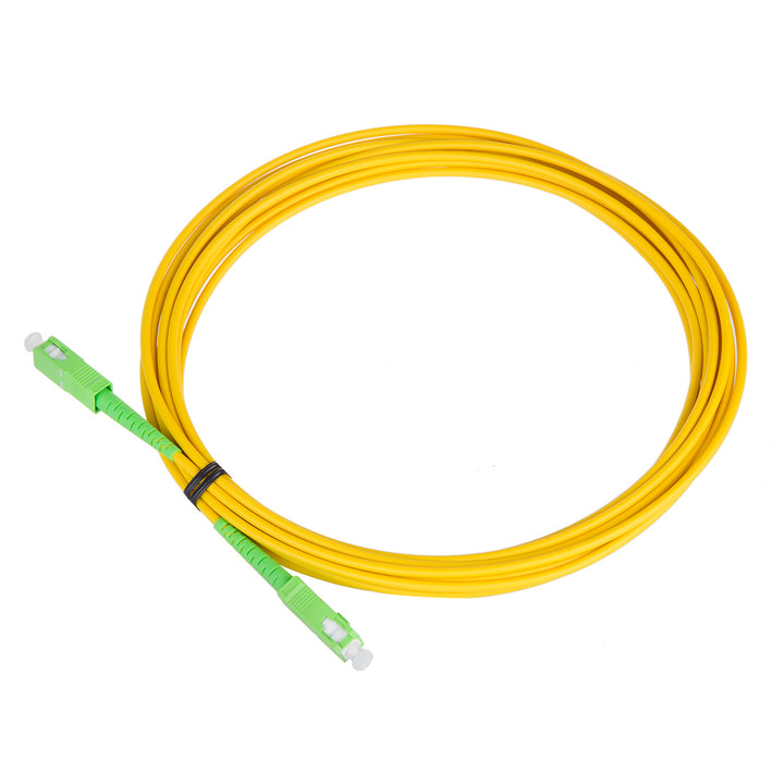 Optický kabel SC/APC na SC/APC propojovací kabel simplexní jednovidový optický kabel propojovací kabel žlutý/zelený (1m)