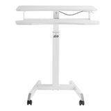 Mobilní pracovní stanice s nastavitelnou výškou a dvojitou plošinou Ergo Office, pro práci vestoje, bílá max. 8 kg, max. výška 1200 mm, ER-444 W