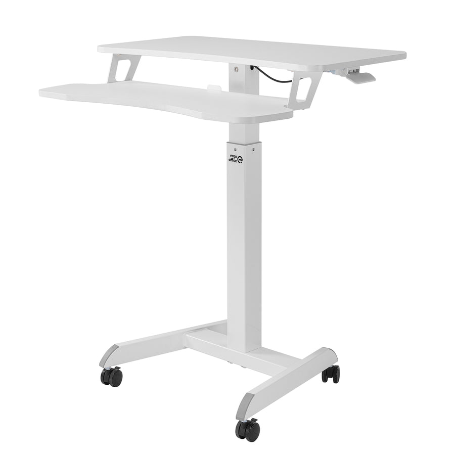 Mobilní pracovní stanice s nastavitelnou výškou a dvojitou plošinou Ergo Office, pro práci vestoje, bílá max. 8 kg, max. výška 1200 mm, ER-444 W