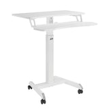 Mobilní pracovní stanice s nastavitelnou výškou a dvojitou plošinou Ergo Office, pro práci vestoje, bílá max. 8 kg, max. výška 1200 mm, ER-444 W