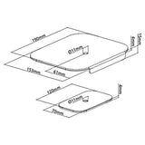 Výztuha desky stolu pro uchycení monitoru na stůl Montážní sada s protiskluzovou podložkou Průměr otvoru 11 mm 190x153,5x15 mm