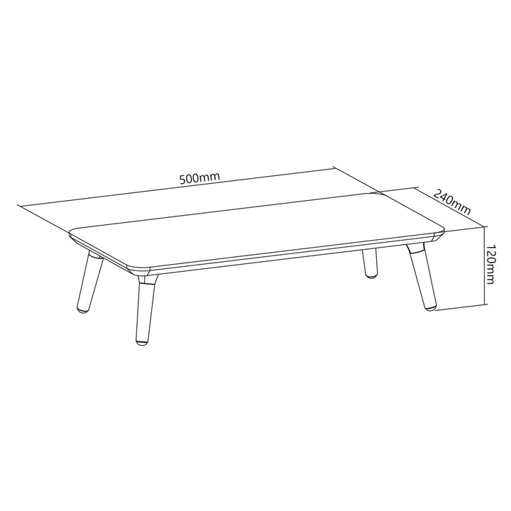 Dřevěný stojan pro monitor / notebook Maclean, (500x240x120mm), barva černý ořech, max. 20 kg, MC-930
