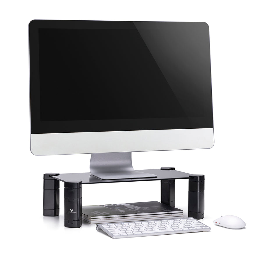 Stojan na notebook / monitor Maclean, max. 20 kg, tvrzené sklo, (429x269x127 mm), MC-934
