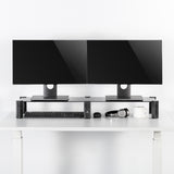 Stojan pro dva monitory - dvojitý Maclean, max. 20 kg, tvrzené sklo, (1029x285x127 mm), MC-936