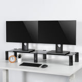 Stojan pro dva monitory - dvojitý Maclean, max. 20 kg, tvrzené sklo, (1029x285x127 mm), MC-936