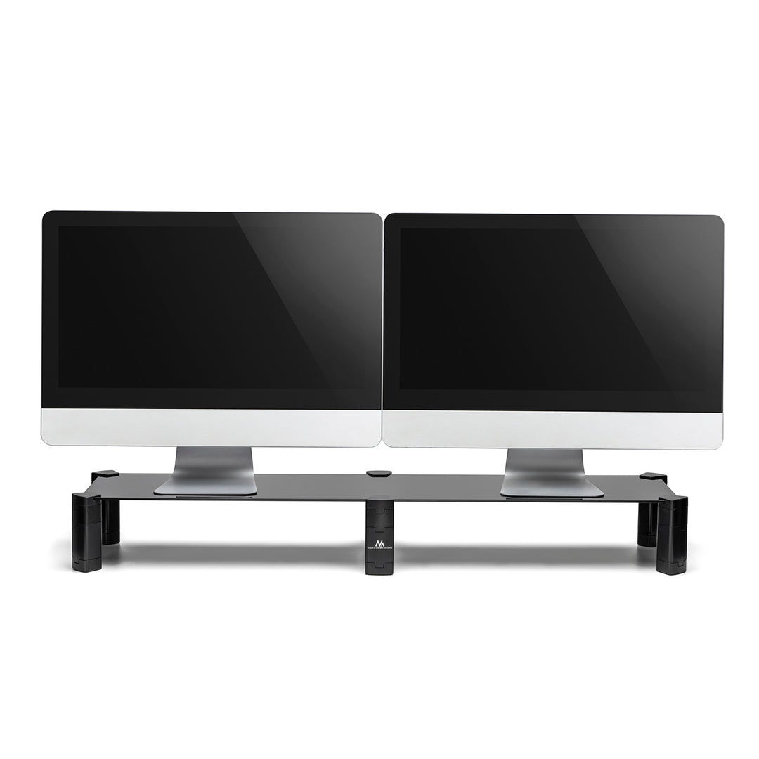 Stojan pro dva monitory - dvojitý Maclean, max. 20 kg, tvrzené sklo, (1029x285x127 mm), MC-936