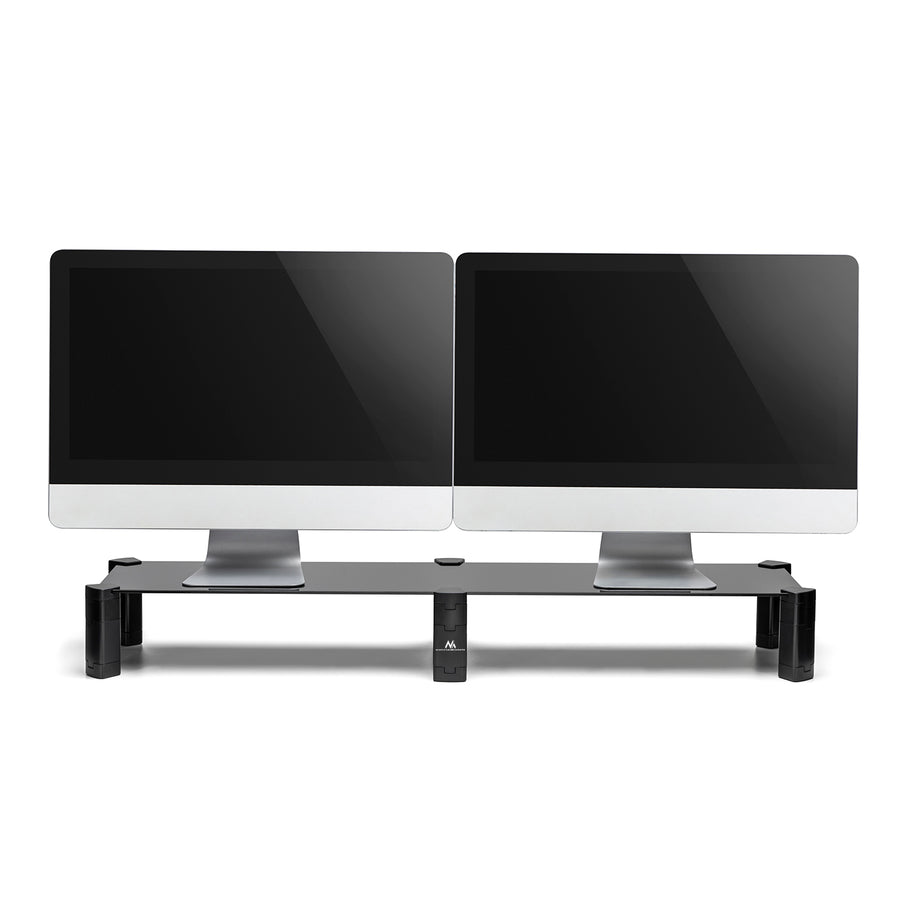 Stojan pro dva monitory - dvojitý Maclean, max. 20 kg, tvrzené sklo, (1029x285x127 mm), MC-936