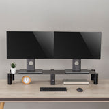 Stojan pro dva monitory - dvojitý Maclean, max. 20 kg, tvrzené sklo, (1029x285x127 mm), MC-936