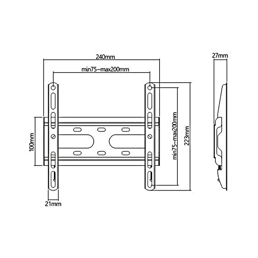 Ekonomický držák na TV Maclean, max. VESA 200x200, 23-42", 45 kg, černý, MC-937