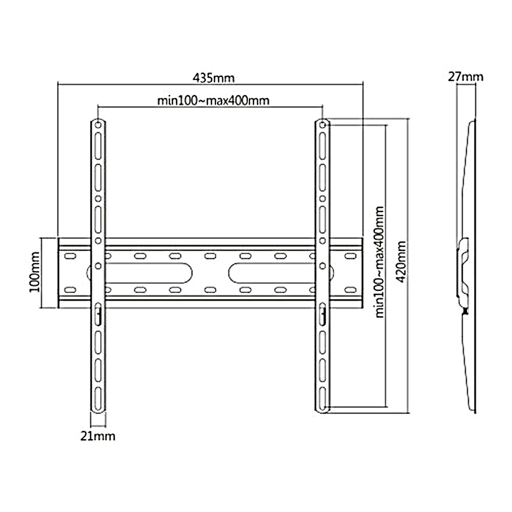 Úsporný držák na TV Maclean, max vesa 400x400, 32-55", 45kg, černý, MC-938