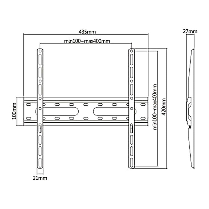 Úsporný držák na TV Maclean, max vesa 400x400, 32-55", 45kg, černý, MC-938