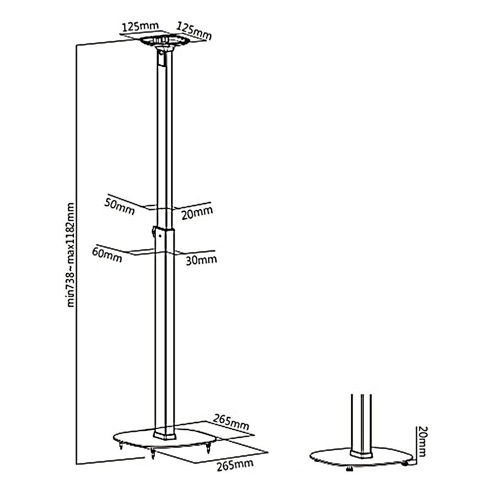 Stojan na reproduktory Maclean, Sonos® One,Sonos® One SL, max. 10 kg, MC-940