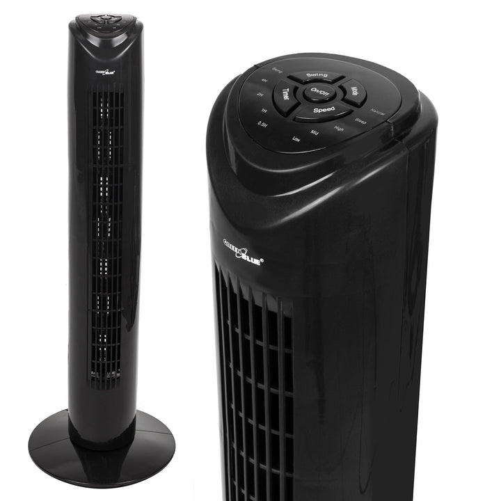 Sloupový ventilátor s dálkovým ovládáním, 3 režimy, 3 rychlosti, 80° oscilace, 45 W, časovač, výška 82 cm GB645