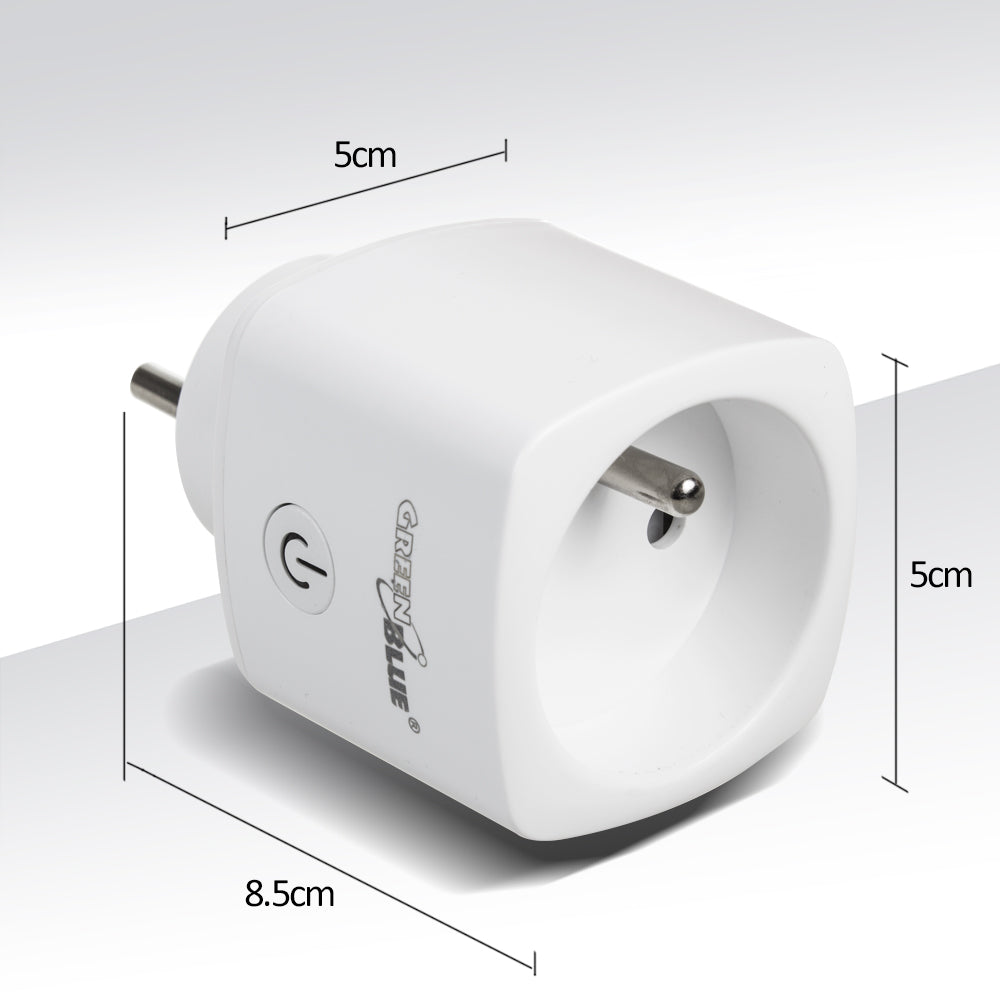 GreenBlue WiFi dálkově ovládaná zásuvka, Android/iOS/Alexa/Google Home, spotřeba energie, časovač, max. Energetický, časovač, max. 3680W, typ E, GB720 E