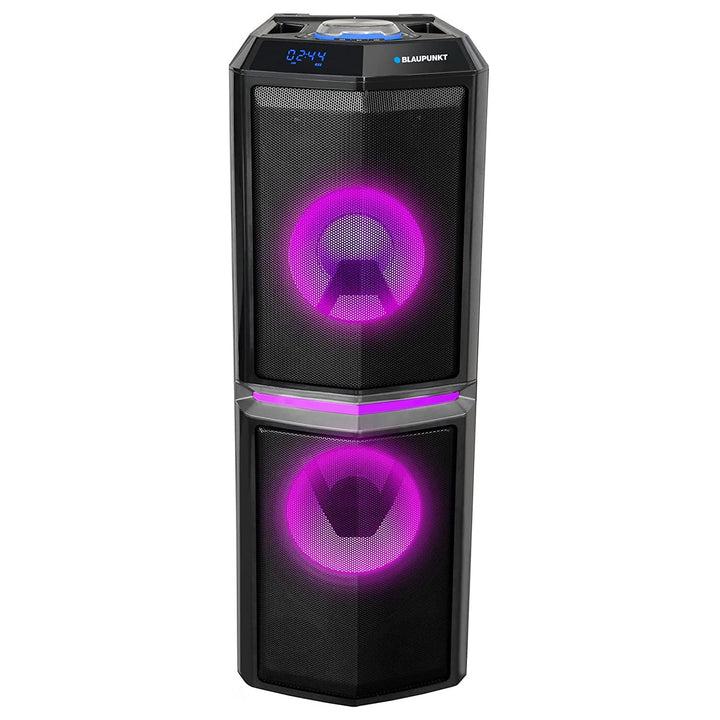Párty reproduktor Bluetooth bezdrátový 90W RMS Dálkové ovládání Funkce Karaoke Disco Osvětlení AUX EVERPOL PS10DB