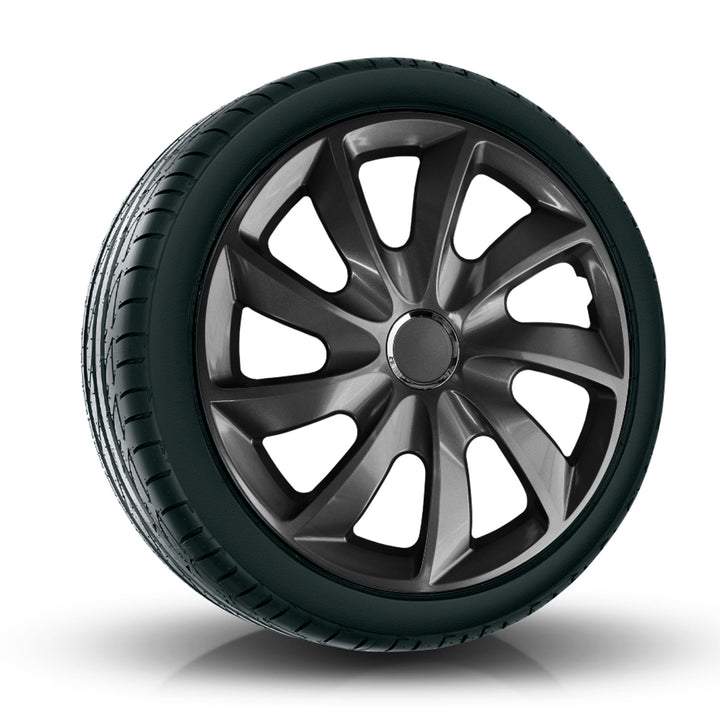 Poklice na kola 15" Stig NRM, grafit, 4 ks RENAULT OPEL FORD CITROEN