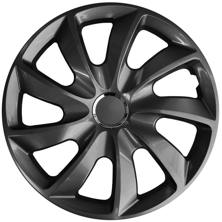 Poklice na kola 15" Stig NRM, grafit, 4 ks RENAULT OPEL FORD CITROEN