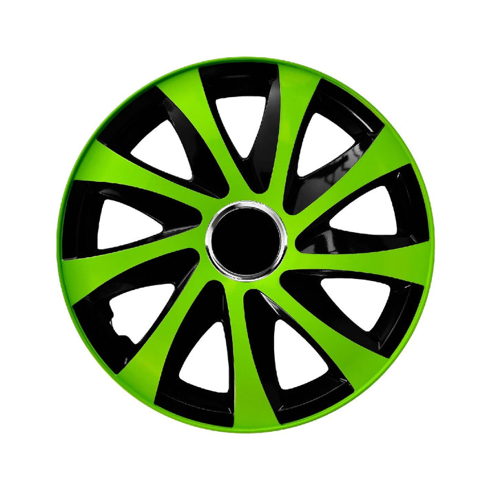 Poklice na kola 14" Drift Extra NRM, zelená/černá, 4 ks