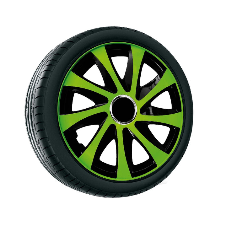 Poklice na kola 14" Drift Extra NRM, zelená/černá, 4 ks