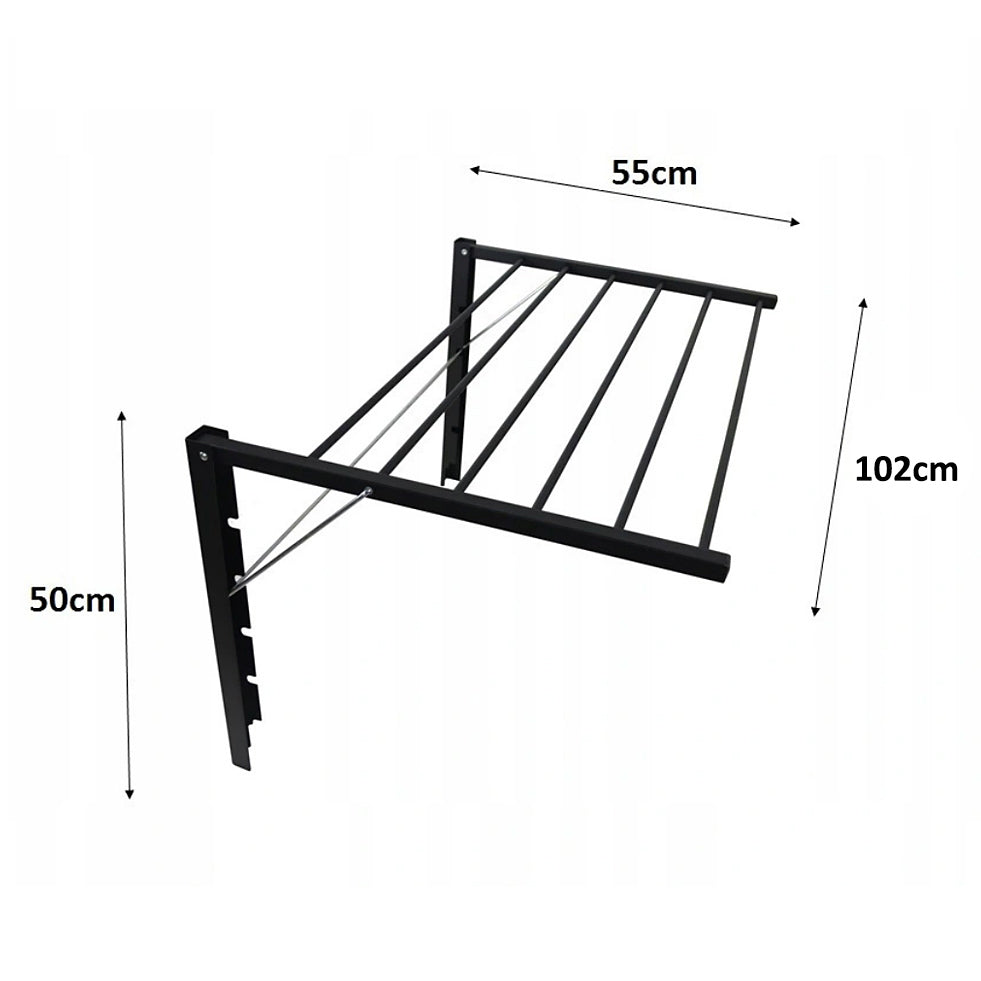 Nástěnný koupelnový sušák na prádlo ABJ Majka (100 cm, stříbrný)