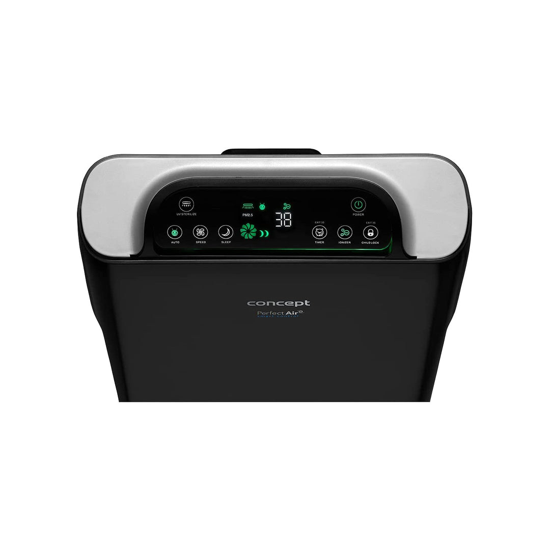 CONCEPT Čistička vzduchu Perfect Air SMART CA2000 320 m3/h 7stupňová filtrace Prachový filtr HEPA-13 Ionizátor Uhlíkový filtr 99,9 % Mobilní aplikace, černá