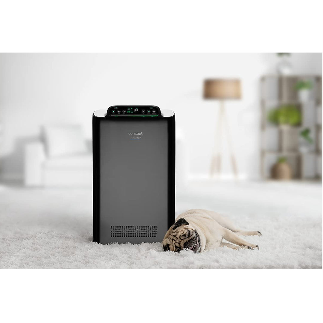 CONCEPT Čistička vzduchu Perfect Air SMART CA2000 320 m3/h 7stupňová filtrace Prachový filtr HEPA-13 Ionizátor Uhlíkový filtr 99,9 % Mobilní aplikace, černá