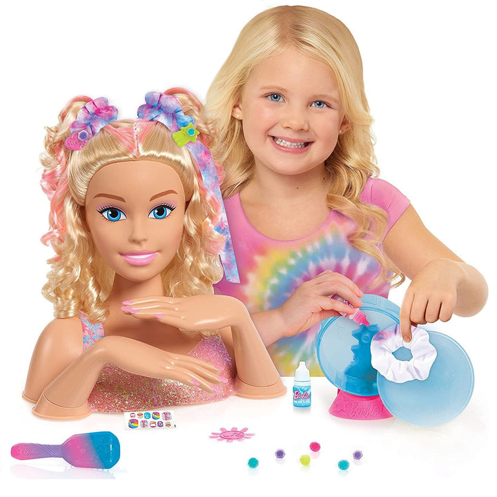 Just Play 63651 Barbie Stylingová hlava Tie-Dye Deluxe Sada 22 ks Blonde 2 netoxické barvy