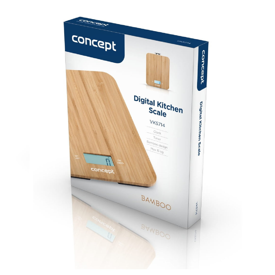 Digitální kuchyňská váha 15 kg concept bamboo vk5714 LCD