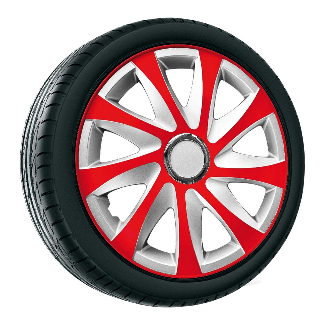 Poklice na kola 16" NRM Drift Extra - červená / stříbrná, 4 ks