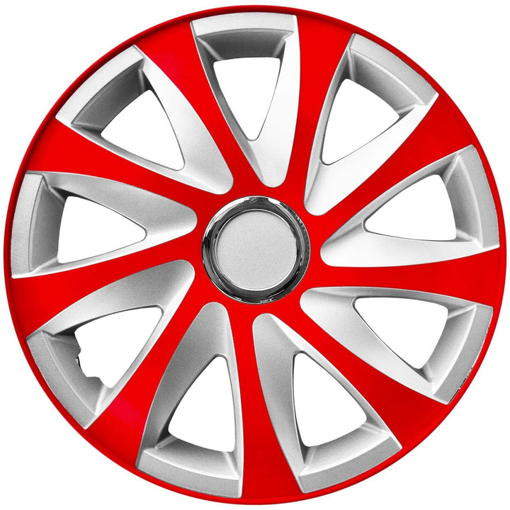 Poklice na kola 16" NRM Drift Extra - červená / stříbrná, 4 ks