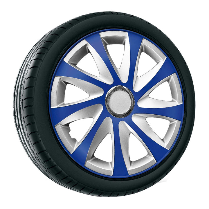 Poklice kol - kompletní sada 4 kusů - NRM Drift Extra - modrá / stříbrná - 16" palců
