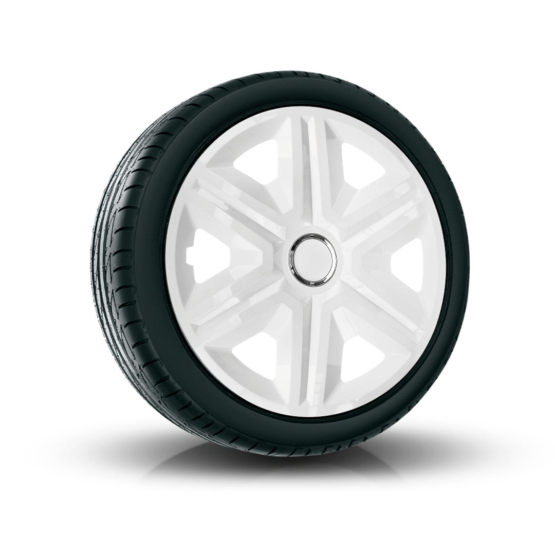 Disky NRM FAST WHITE 14" Sada 4 krytů kol 14" Bílý lesk