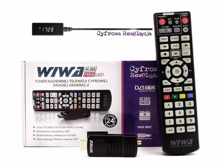 DVB-T/T2 H.265 Hdmi přijímač s displejem mini Wiwa ideální pro příjem nového signálu DVB T2