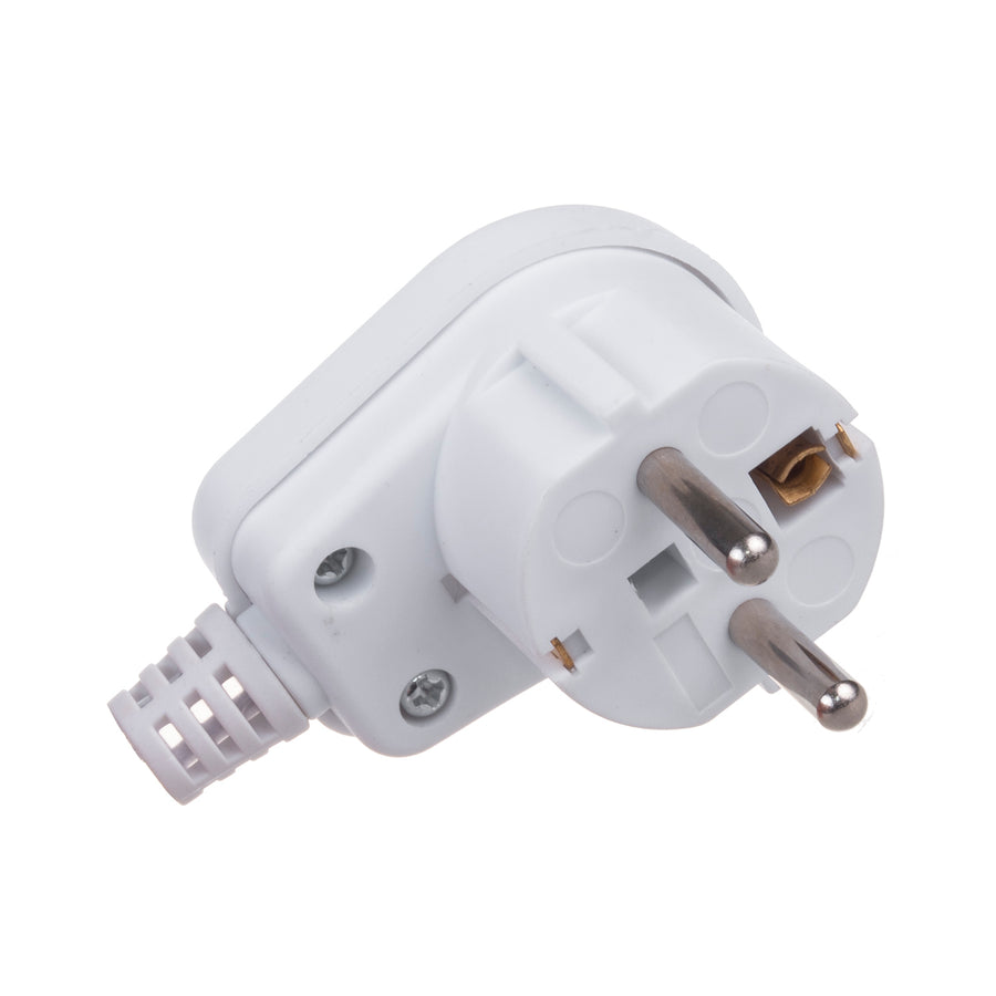 Uzemňovací kontaktní zástrčka Uni-Schuko Úhlová zástrčka Unischuko Uni Schuko Plug 16A 250V Plastová bílá