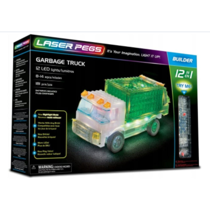 LASER PEGS GARBAGE TRUCK LED OSVĚTLENÍ BLOKY 12v1